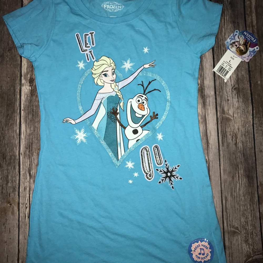 Disney Frozen Large Elsa singing shirt NWT